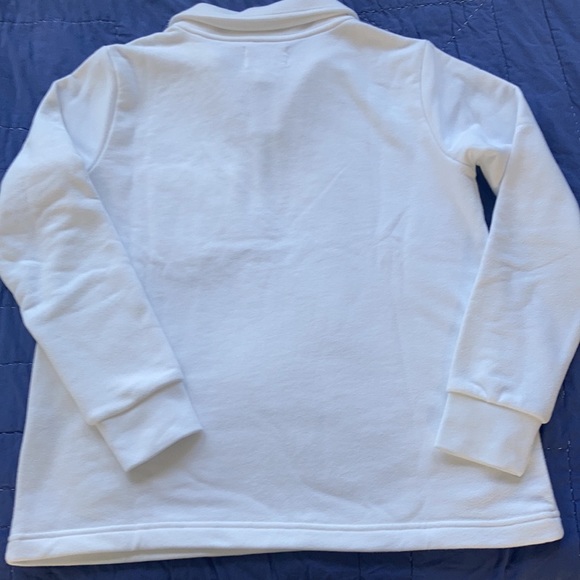 Lands’ End Serious Sweats white pullover, S/P (6-8) - Picture 5 of 7